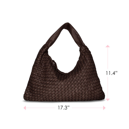 Blythe: Chocolate Brown Weave Leather