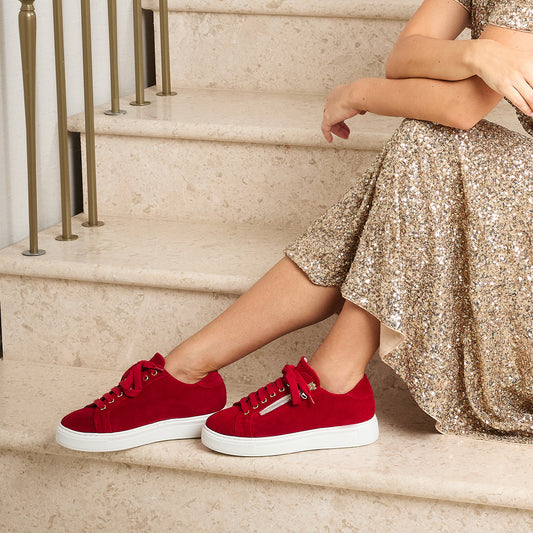 Feather: Red Suede