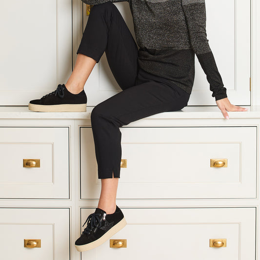 Hampton Star: Black Suede & Glitter