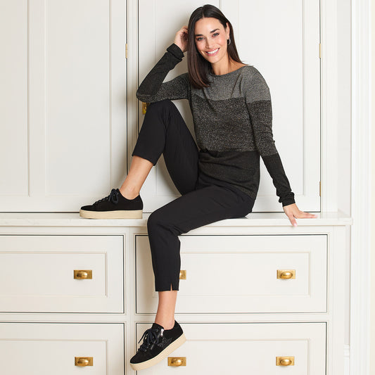 Hampton Star: Black Suede & Glitter
