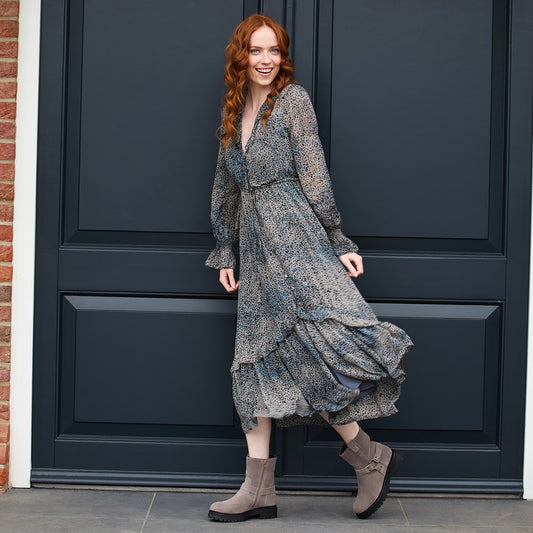 Indie: Taupe Suede & Gunmetal