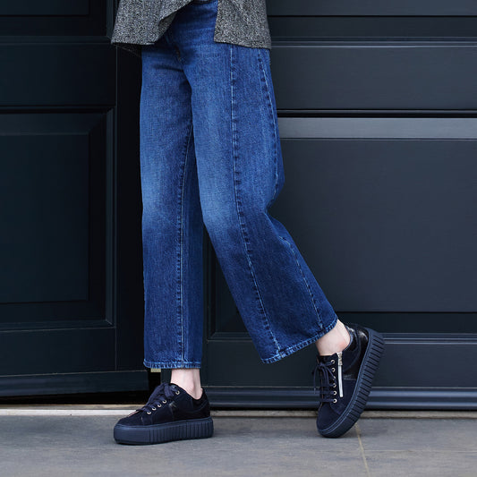 Tempo: Navy Suede & Patent Leather