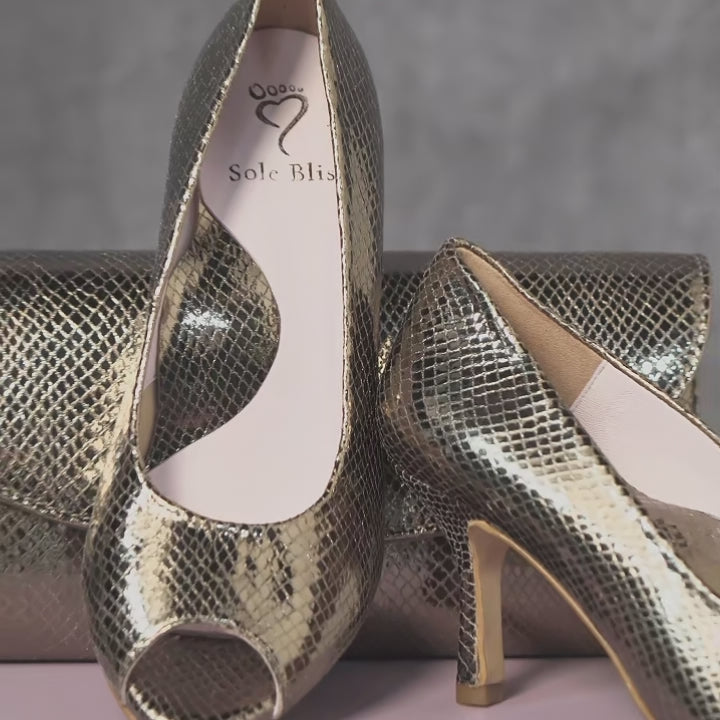 Selena: Bronze Snake Print Leather