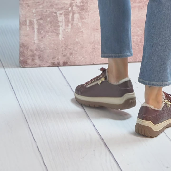 Summit: Plum Leather & Shearling