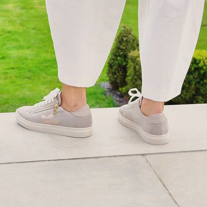 Starlight: Pale Taupe Leather & Suede