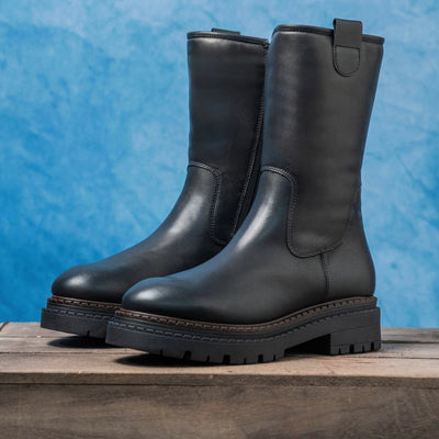 Boots Stella: Black Leather Sole Bliss USA