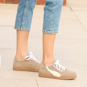Shoes Swirl: Taupe Suede Sole Bliss USA