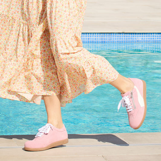 Swirl: Pale Pink Suede Shoes Sole Bliss