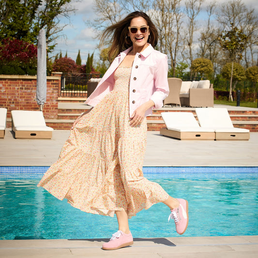 Swirl: Pale Pink Suede Shoes Sole Bliss