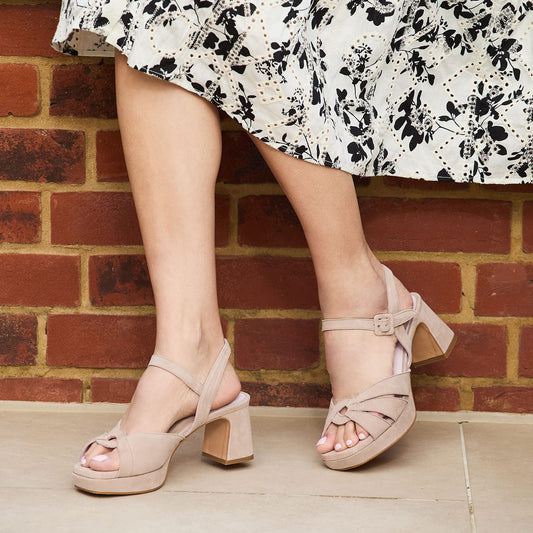 Roberta: Pale Taupe Suede Shoes Sole Bliss