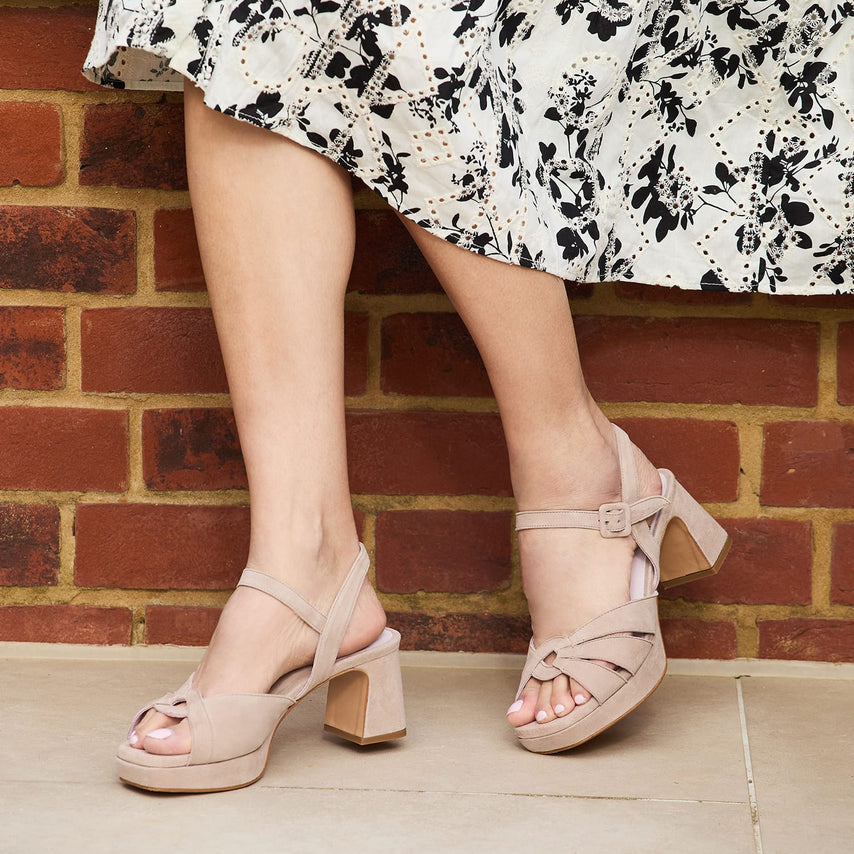 Roberta: Pale Taupe Suede Shoes Sole Bliss