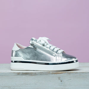 Shoes Glee: Silver Leather Sole Bliss USA