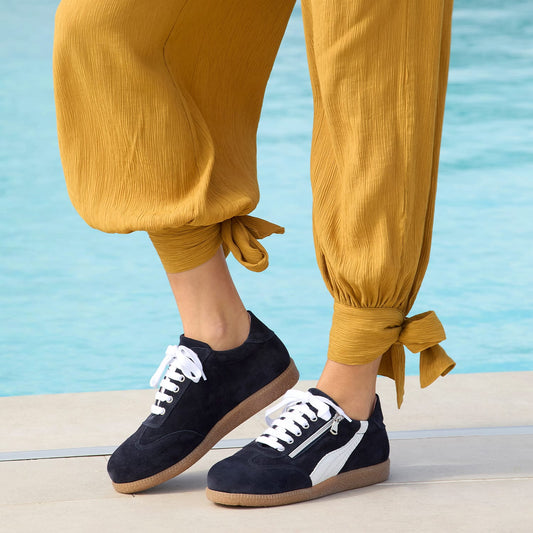 Swirl: Navy Suede Shoes Sole Bliss