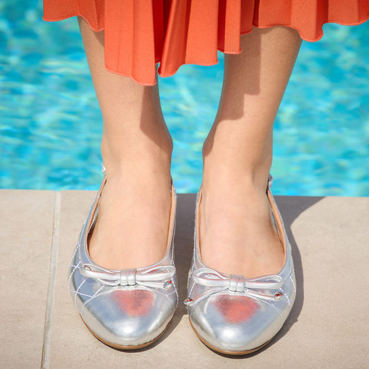 Ritz: Silver Quilted Leather Shoes Sole Bliss