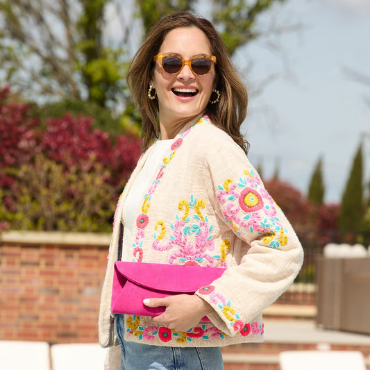 Jenna: Hot Pink Suede Bags Sole Bliss Hot Pink Suede