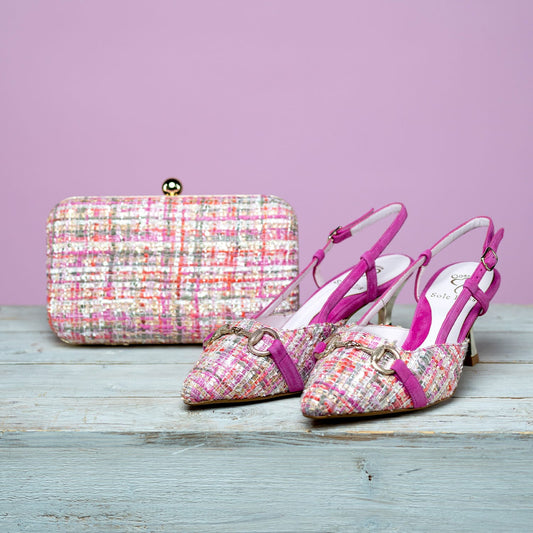 Addison: Pink Tweed & Suede Shoes Sole Bliss