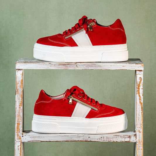 Shoes Dash: Red Suede Sole Bliss USA