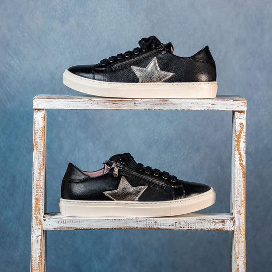 Shoes Starlight: Black Leather & Metallic Sole Bliss USA