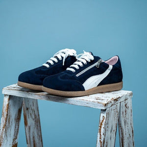 Shoes Swirl: Navy Suede Sole Bliss USA