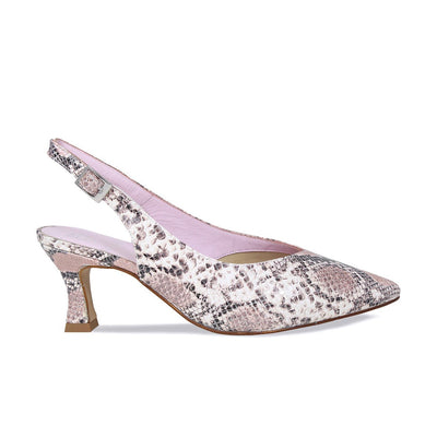 Anna: Blush Snake Print Leather