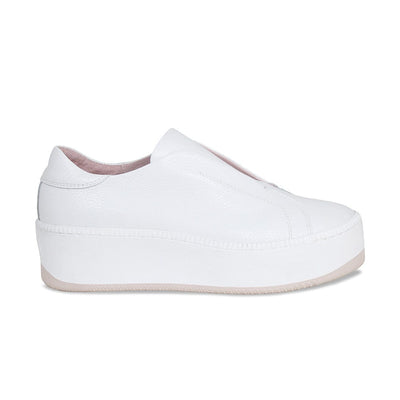 Drama: White Leather - Wide Fit Sneakers for Bunions