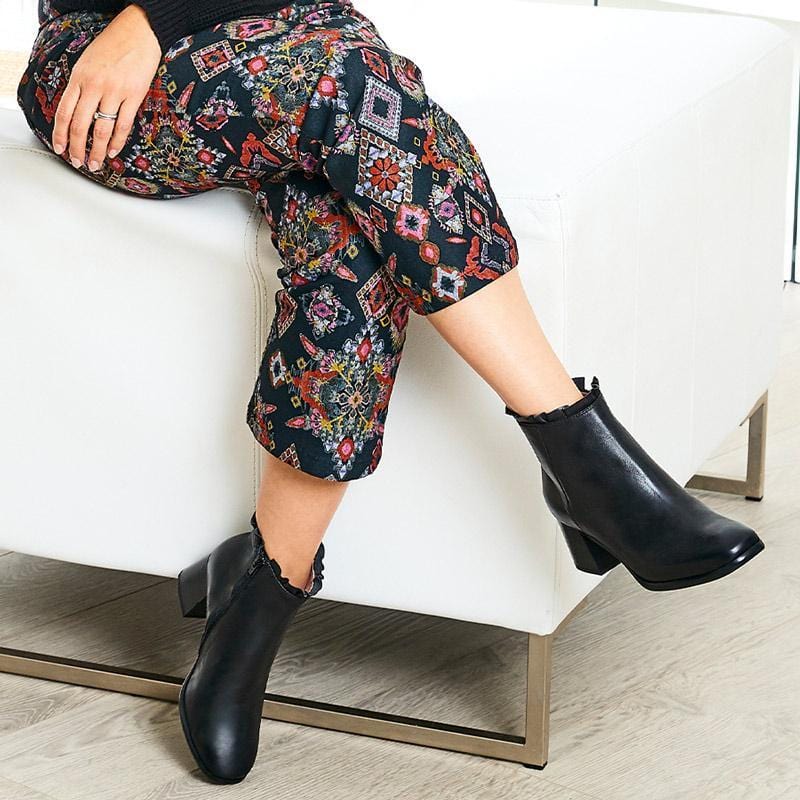 Misspap Leather Look Wedge Heel Ankle Boots | Boohoo UK