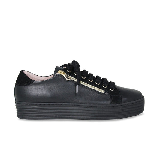 Harley: Black Leather & Suede Shoes Sole Bliss