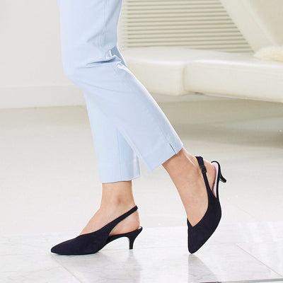 Bow Front Slingback Block Heel Shoes |