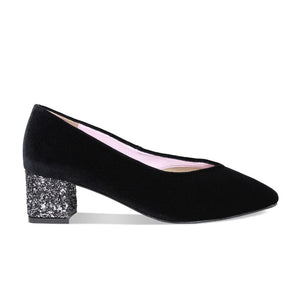 Shoes Ingrid-Glitz: Black Velvet Sole Bliss USA