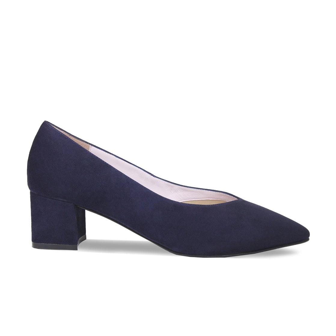 Ladies navy block heel shoes Clearance