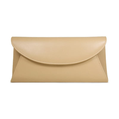 Jenna: Nude Leather – Envelope Clutch Purse
