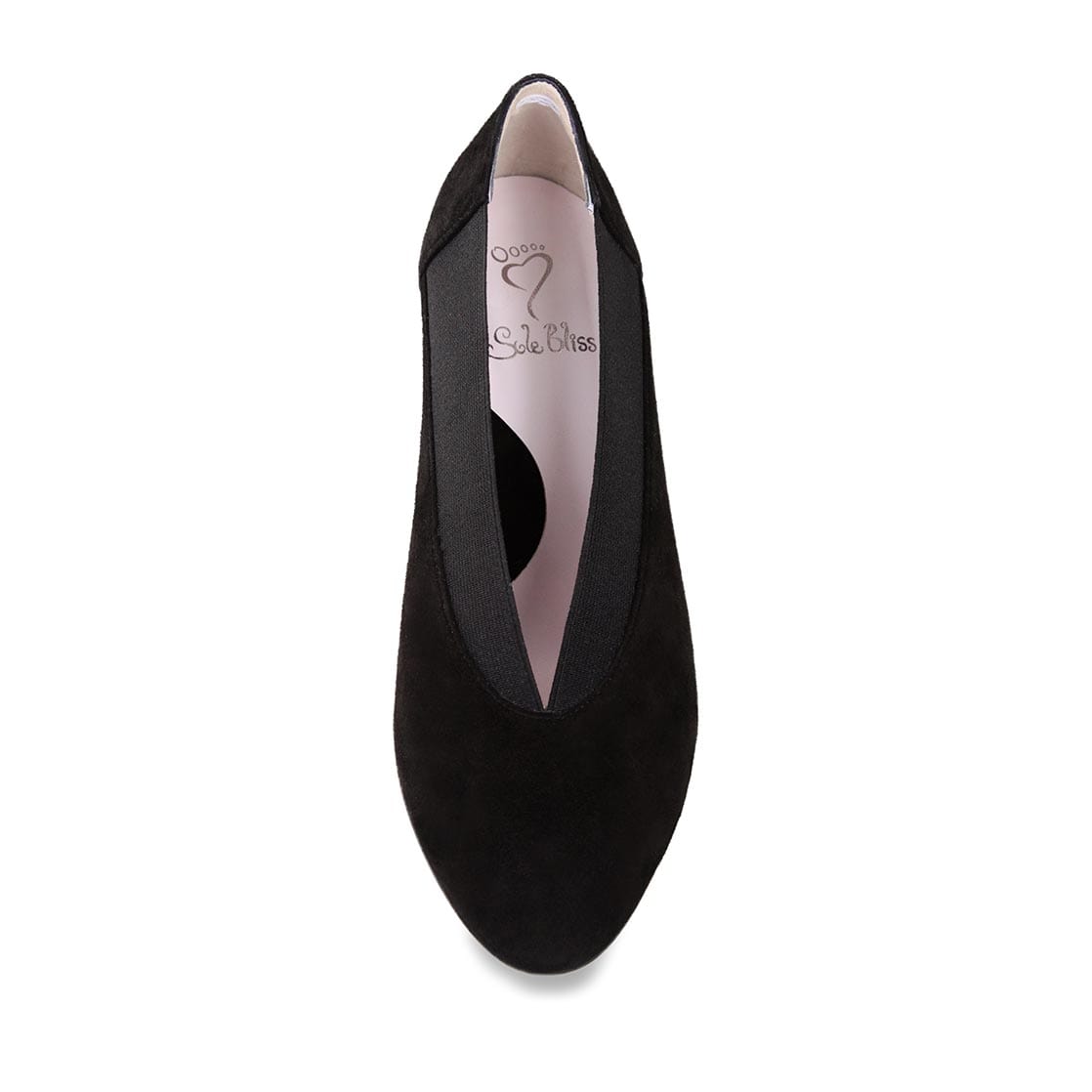 Black Suede Heels with Elasticated Top Line