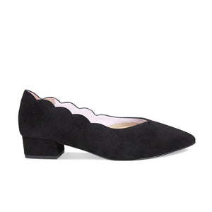 Kitty: Black Suede – Wide Fit Low Heels for Bunions