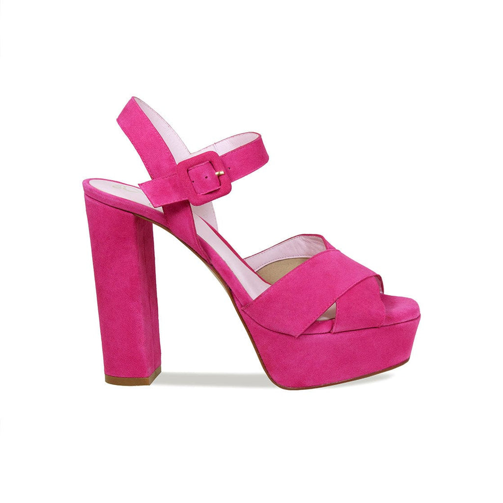 Remy: Fuchsia Suede - Pink High Heels for Extra Wide Feet | Sole Bliss USA