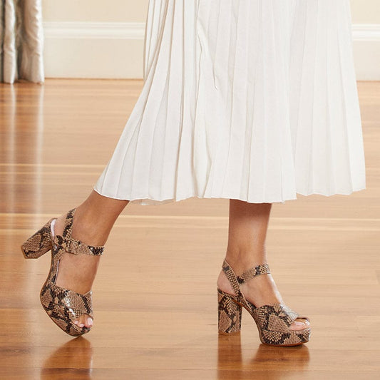 Ruby: Natural Snake Print Leather Shoes Sole Bliss