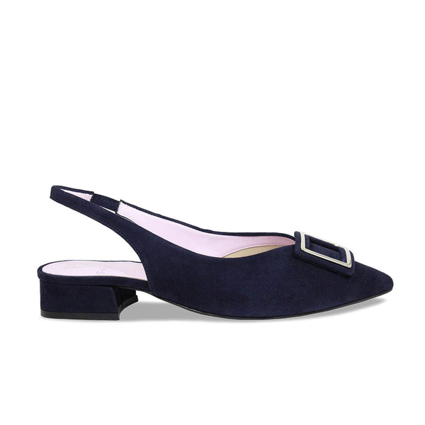 Hinnis Navy Shimmer Leather Heels by Django & Juliette | Shop Online at  Styletread