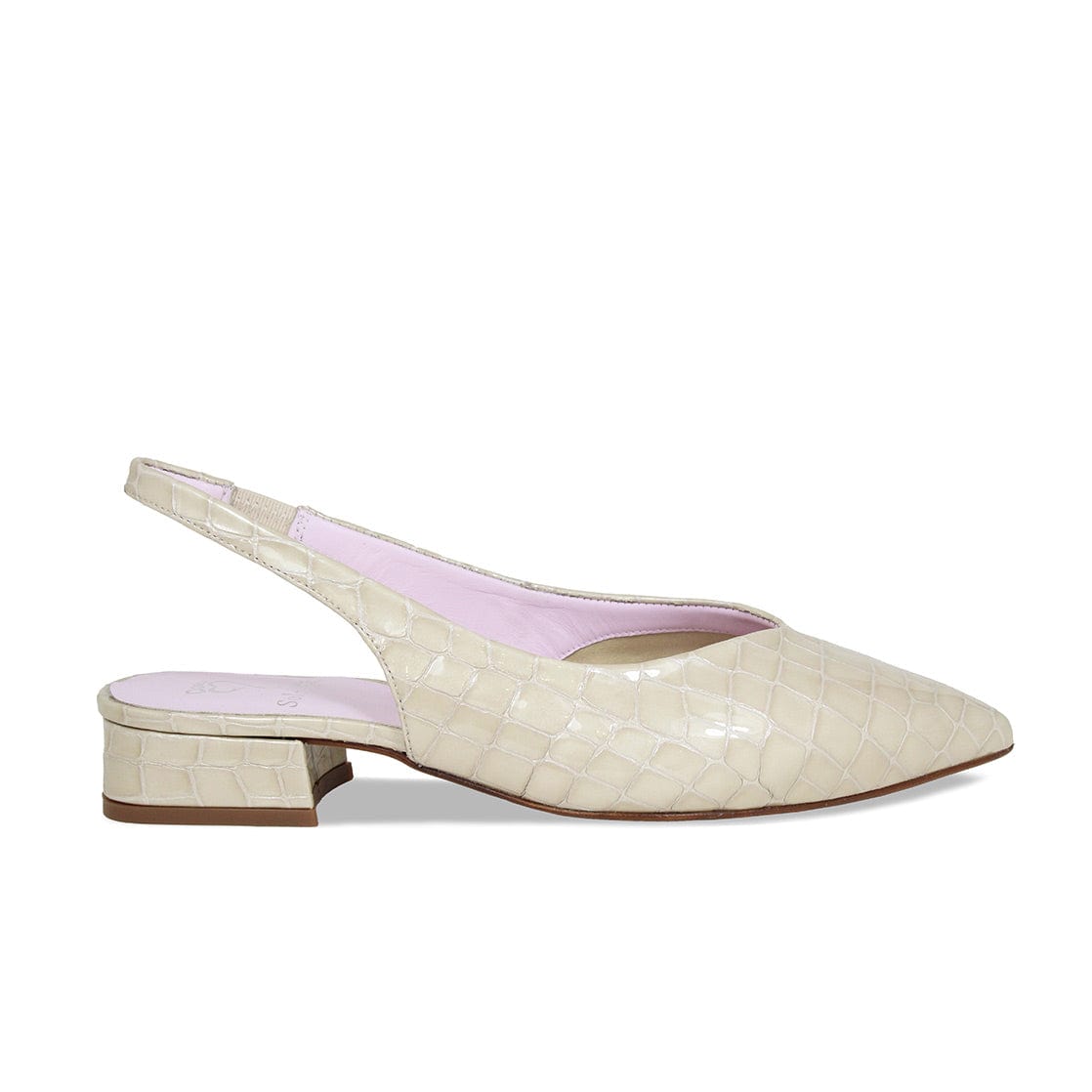 Sienna: Cream Croc - Patent Leather Flats for Bunions | Sole Bliss ...
