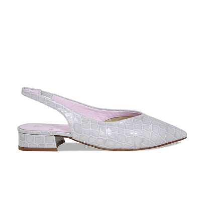 Sienna: Pale Gray Croc Patent Leather
