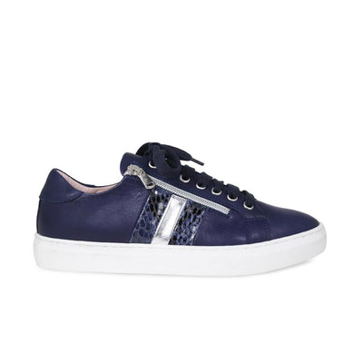 Sprint: Navy Leather - Women's Sneakers for Bunions