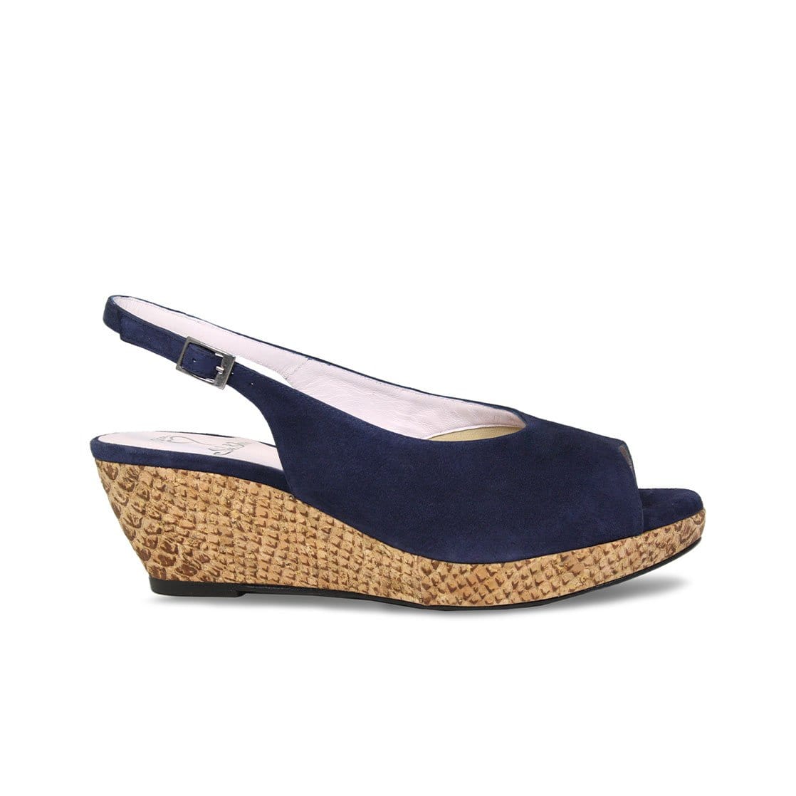 Navy blue wedge heel shoes Clearance