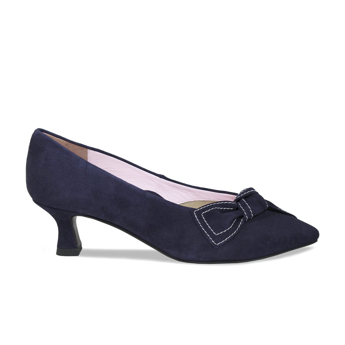 Navy wide fit kitten heel shoes Clearance