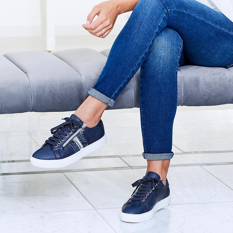 Navy blue tennis shoes ladies Clearance